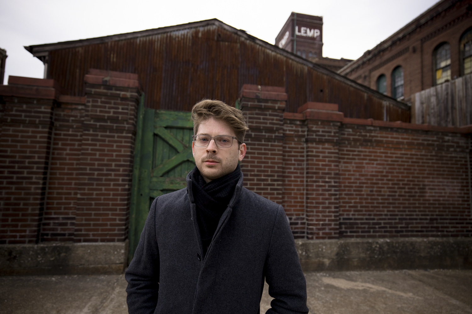 Greg Dallas standing outside the Lemp Brewery in St. Louis